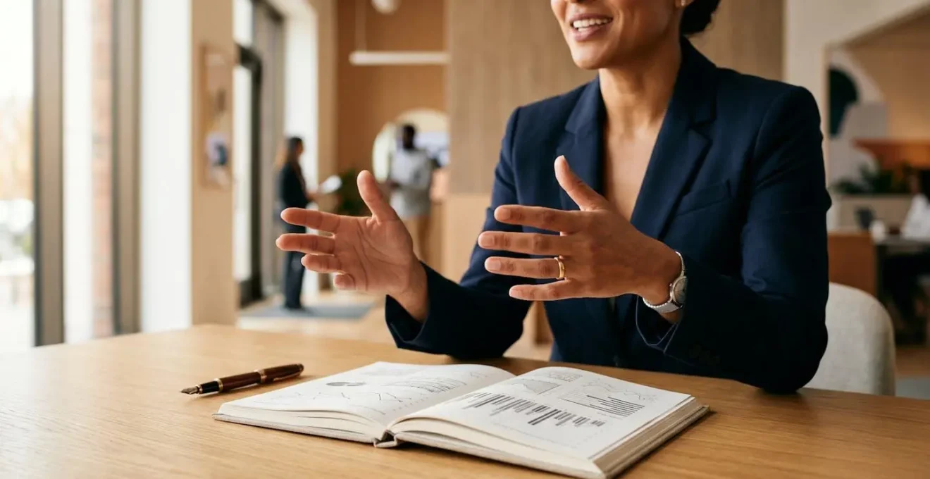 Consultation bancaire professionnelle montrant des documents financiers et une discussion stratégique sur la réduction des frais