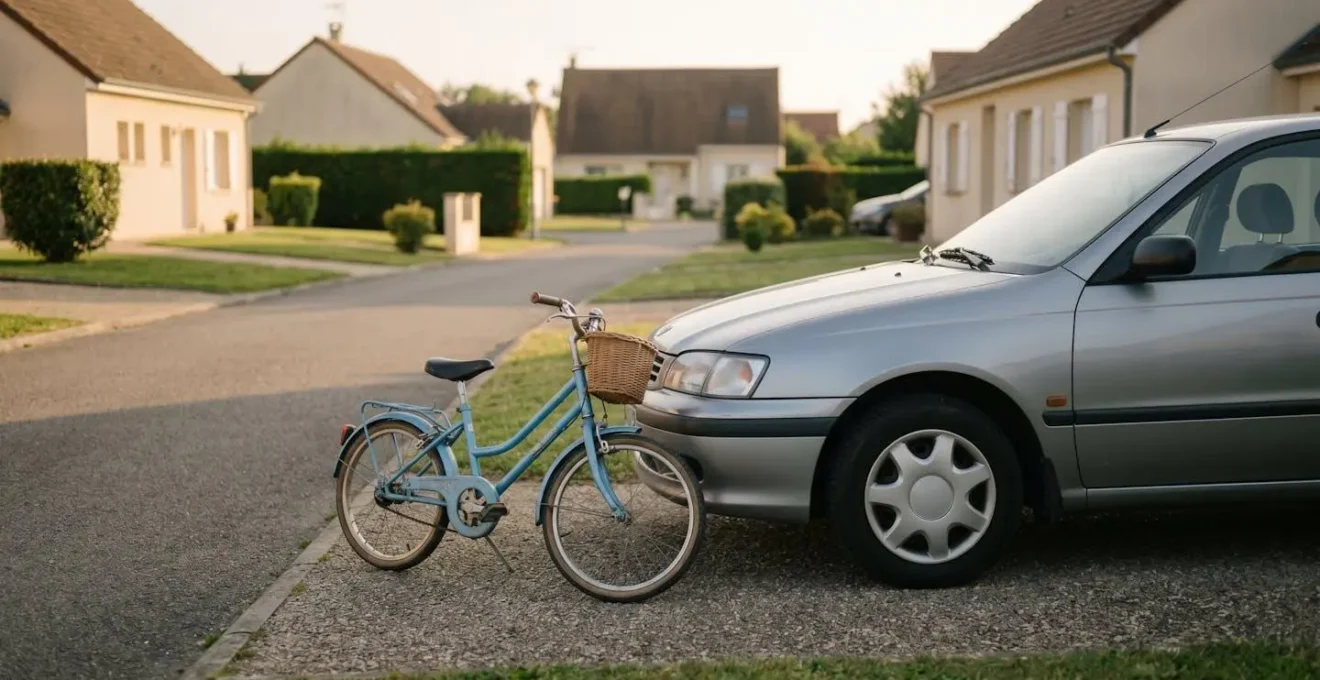 Scène quotidienne illustrant une situation de responsabilité civile vie privée avec un enfant et un vélo