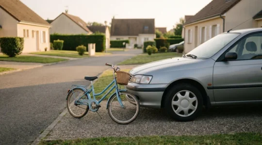 Scène quotidienne illustrant une situation de responsabilité civile vie privée avec un enfant et un vélo