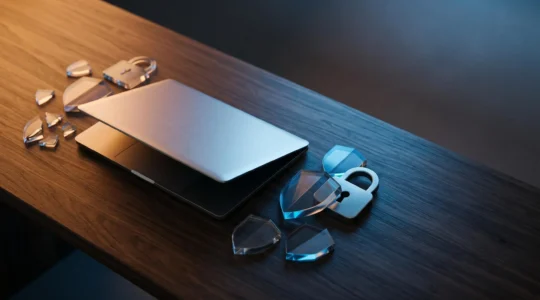 Représentation conceptuelle de la protection cyber face aux ransomwares et amendes RGPD pour les entreprises